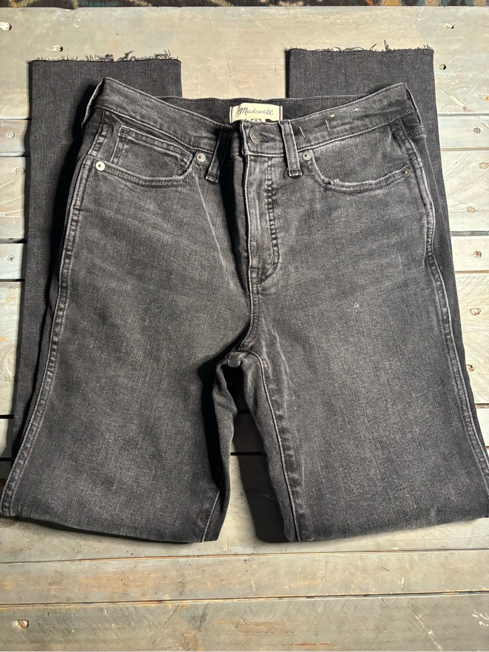 Madewell Women's Washed Black Stovepipe Straight-Leg Jeans